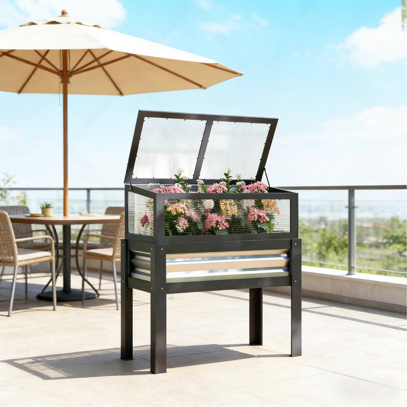 Boîte à fleurs, jardinière surélevée, jardin surélevé, Gray