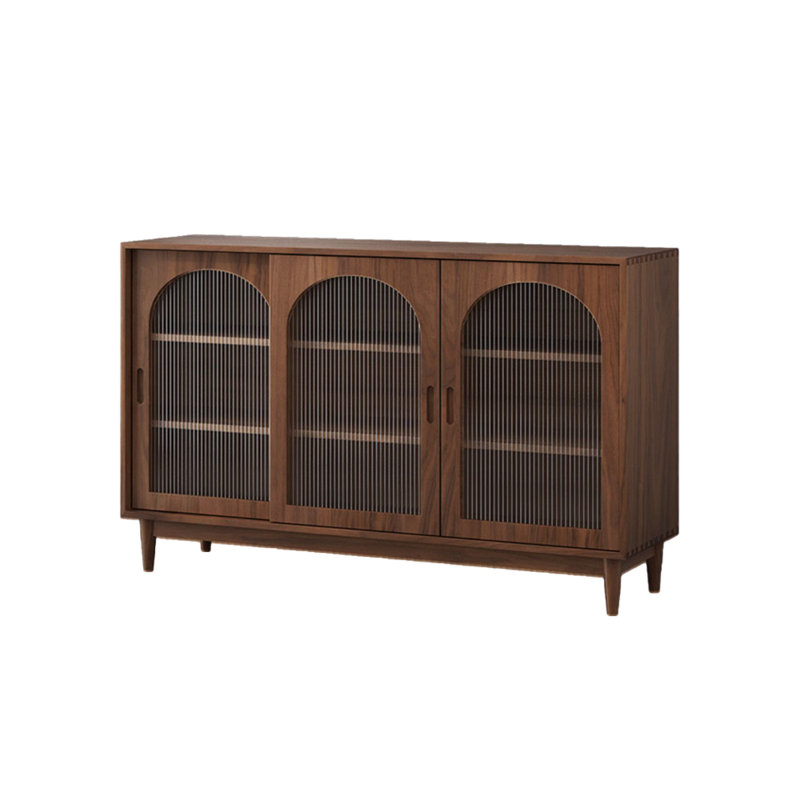 Low Bookcase With Glass Door Bookcase, Dark Brown
