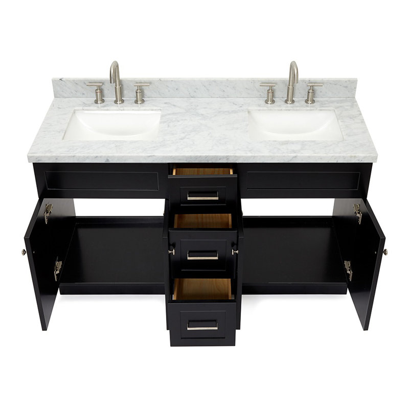 Ensemble de meuble-lavabo double 61 po Hamlet, Noir