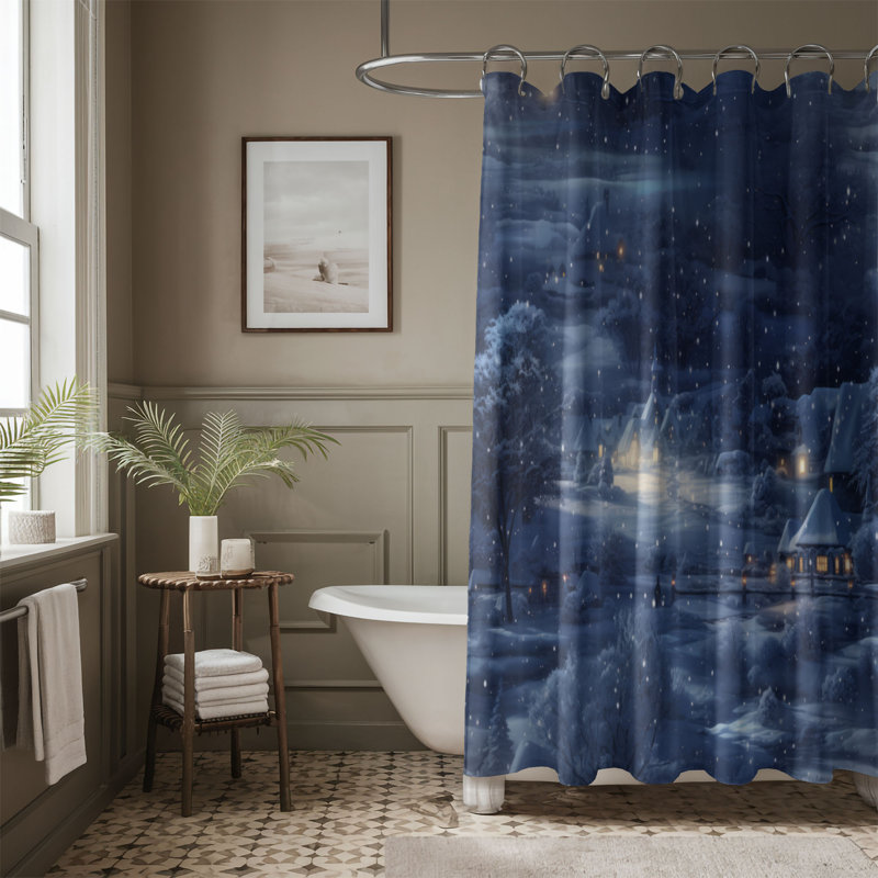 Festive Lights - Rideau de douche Premium, H 74 po x l 71 po