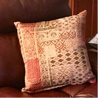 Handmade Seto Throw Pillow with Filler, Recycled Leather / Hemp