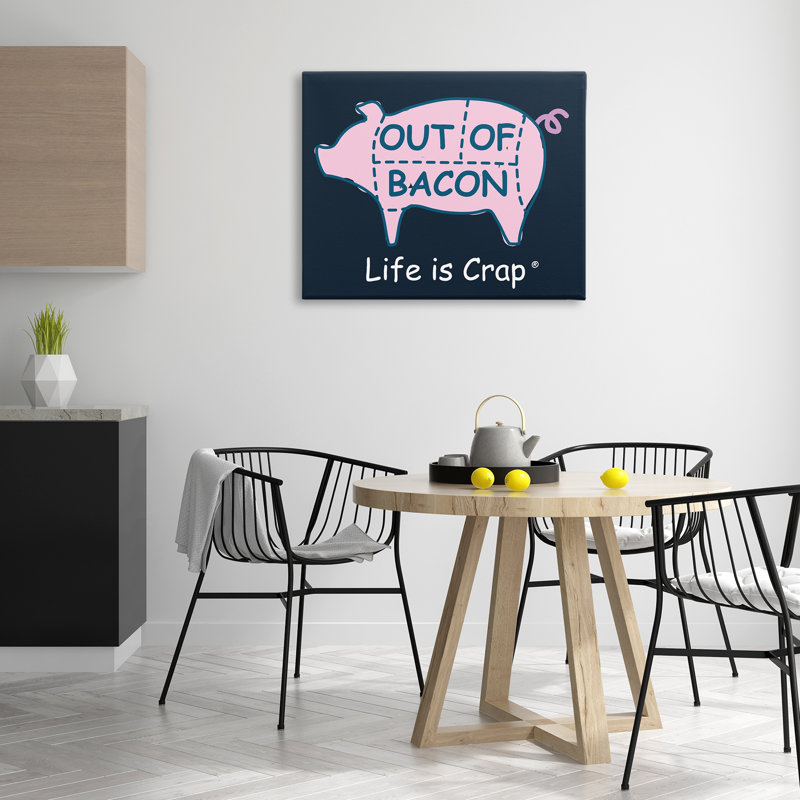 Drôle de bacon sur toile par LIC, H 30 po x l 40 po