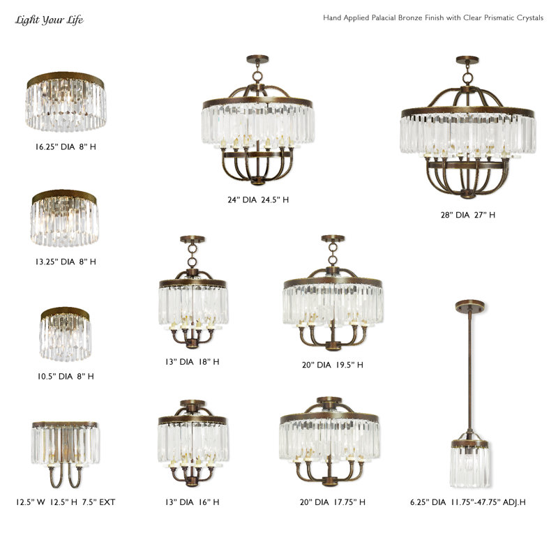 Caroline Crystal Flush Mount, Palacial Bronze
