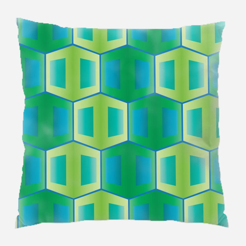 Coussin décoratif géométrique, Vert
