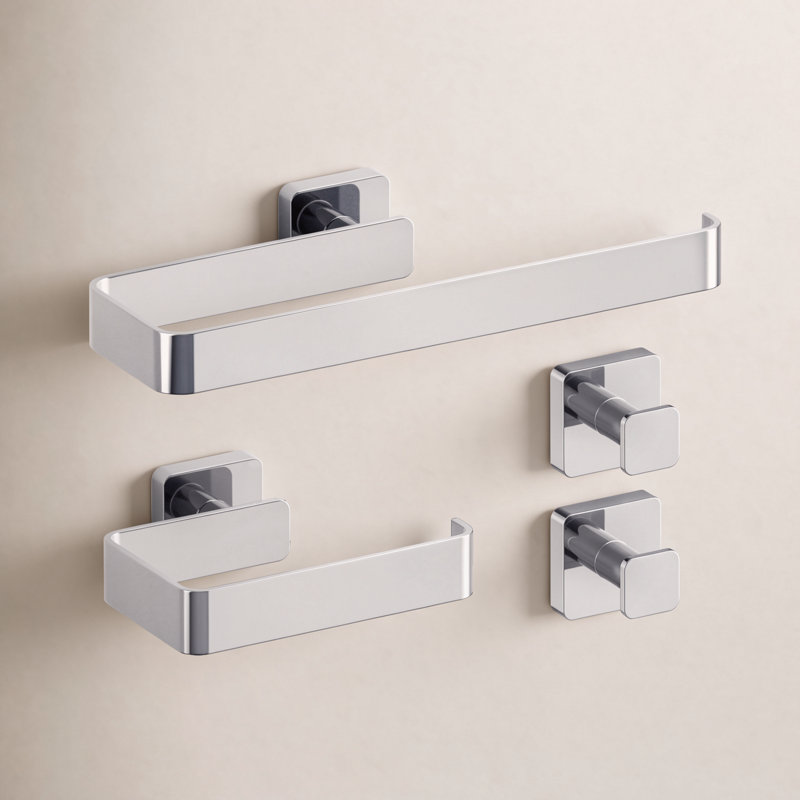 Blaze 4 - Piece Bathroom Hardware Set, Chrome