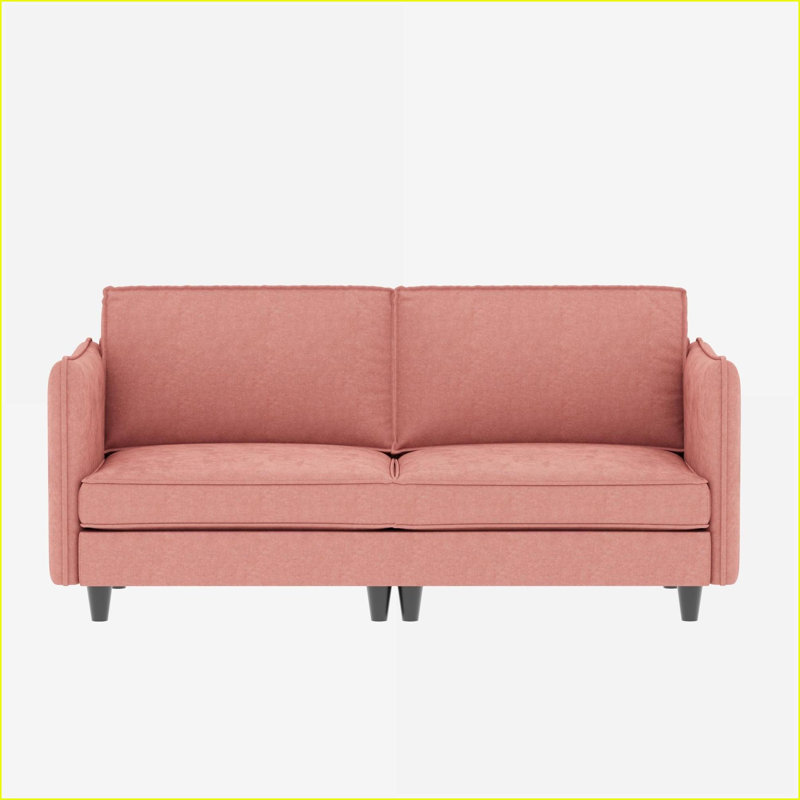 Canapé-causeuse 74,27 po 2 places Mid-Century moderne pour petits espaces | Tissu rouge | Mid-Century moderne, Rouge