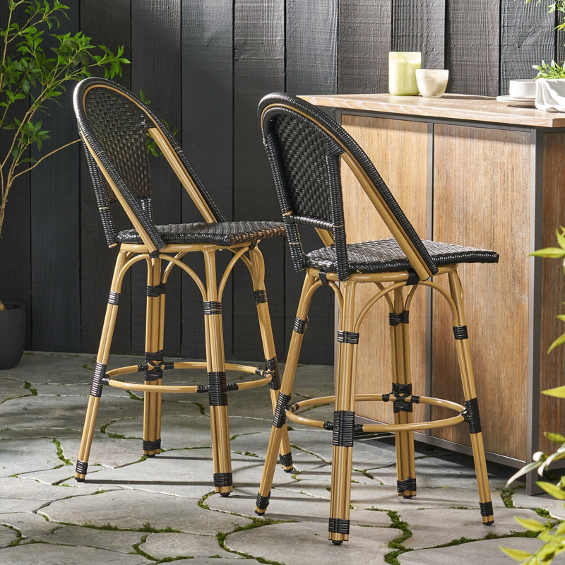 Ensemble de 2 tabourets de bar 29,5 po, Noir