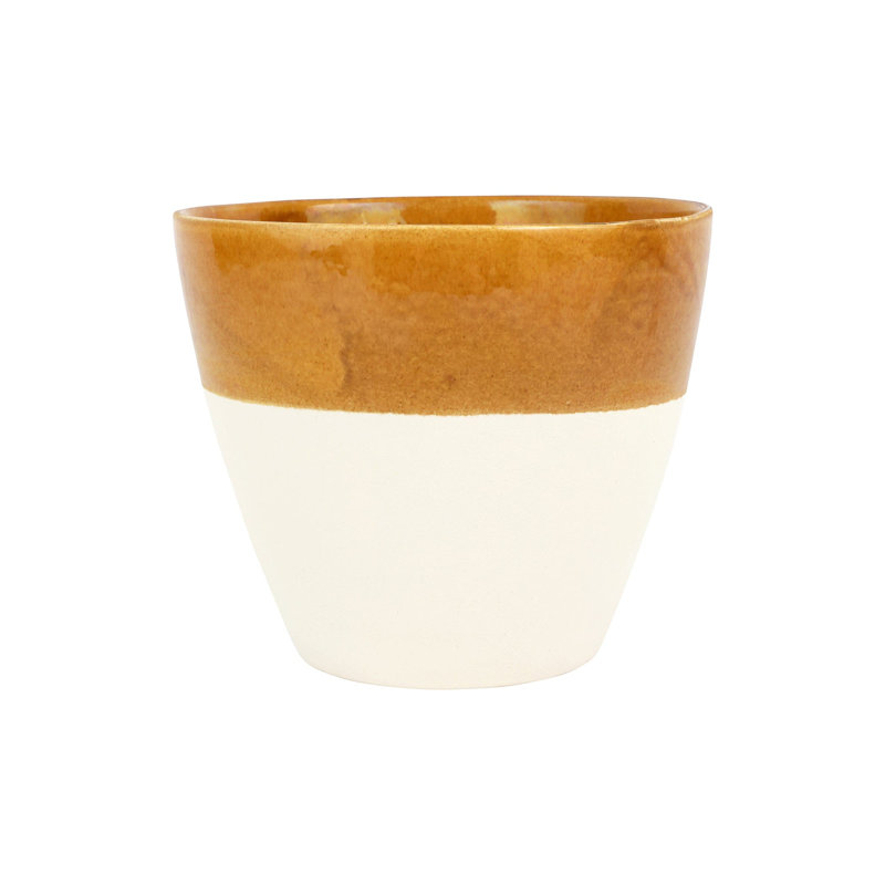 Viva Handmade Planter, Amber, 6.5" H x 7.25" W x 7.25" D