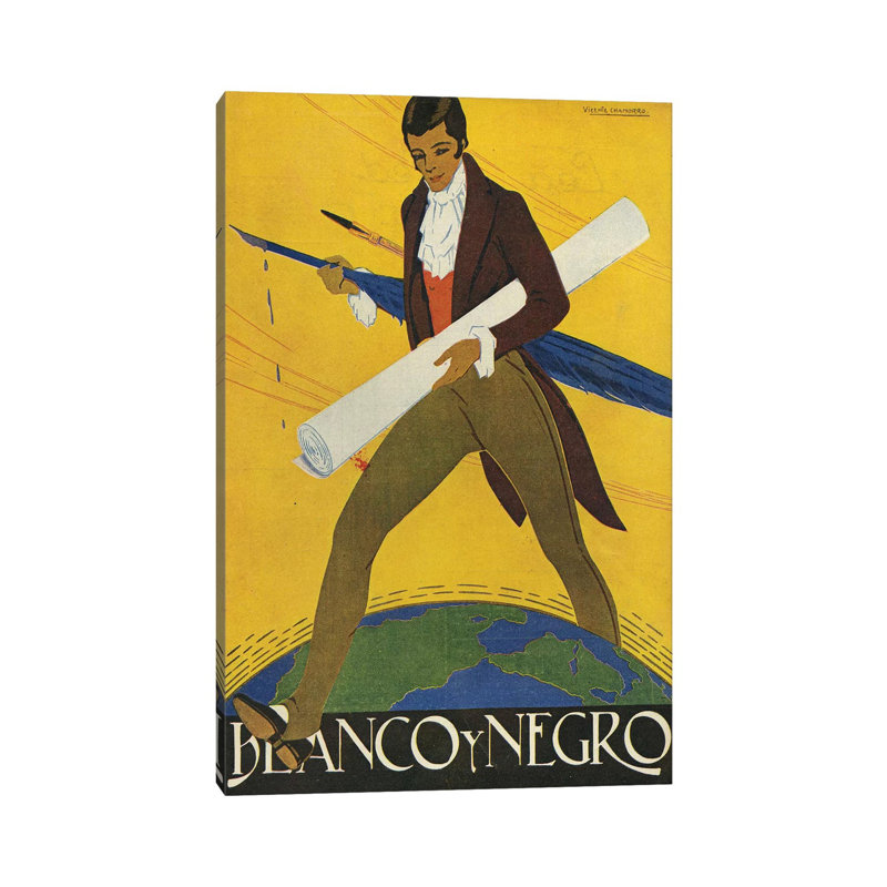 Blanco Y Negro Magazine Cover - Print on Canvas, 66.04 cm H x 45.72 cm W x 1.91 cm D, Wrapped Canvas