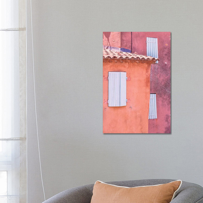 France, Provence, Roussillon. Window Shutters In Buildings. by Jaynes Gallery - Wrapped Canvas Gallery-Wrapped Canvas Giclée