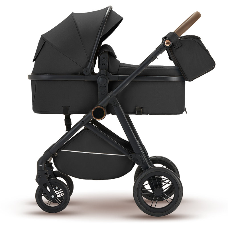 Baby Stroller 2-in-1, Reversible Seat High Landscape Pram for Newborn to Toddler, Foldable Infant Stroller, Adjustable Canopy, Includes Diaper Bag & Foot Cover, 0-36 Months