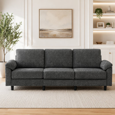 Szriah 90 inch Chenille Upholstered 3-person Arm Sofa