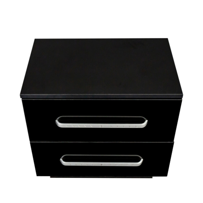 Table de chevet 2 tiroirs Mehl, Noir