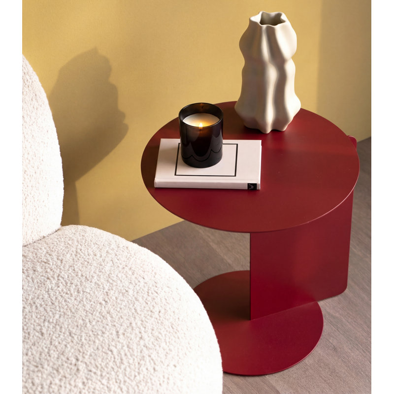 SALSA Pedestal End Table, Burgundy
