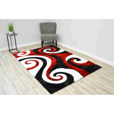 Modern Arriola Shag Abstract Geometric Rug For Living Room Bedroom