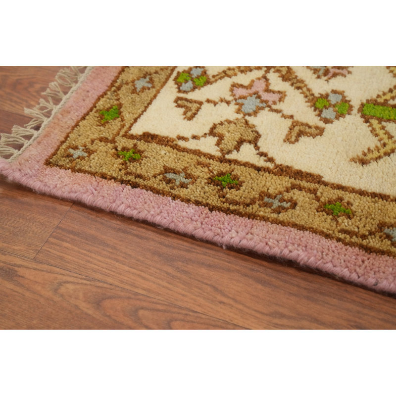 Tapis transitionnel rose fait à la main Oushak 9 x 12