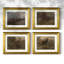 Vintage Hunt III - Ensemble de 4 tableaux encadrés sous verre acrylique, grand format, idéal pour le salon.