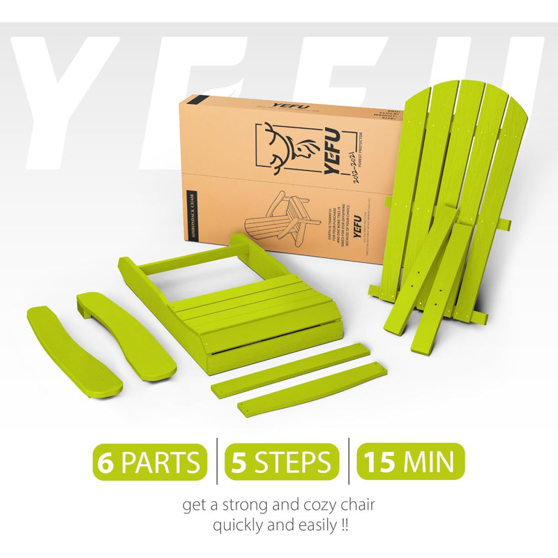 Chaise Adirondack en plastique, chaises d'extérieur toutes saisons pour la pelouse, le jardin, le foyer et la cour