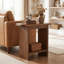 Table de bout en bois massif pour le salon, table d'appoint rectangulaire étroite avec 2 tablettes de rangement, table de chevet pour la chambre à coucher, l 23,6 po x P 11,8 po x H 23,6 po-989927808