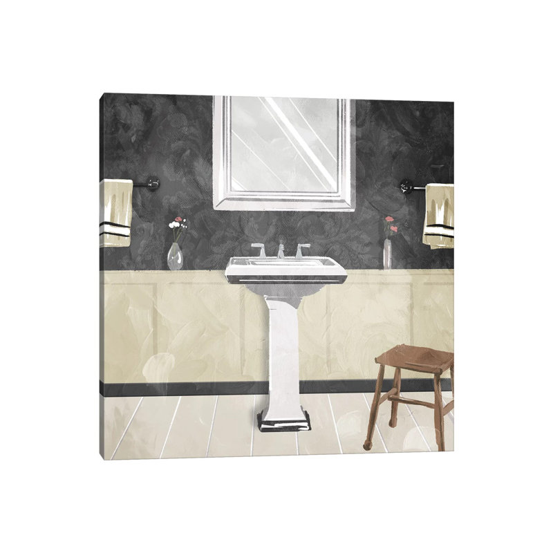 Sink Florals Dark by Mlli Villa - Wrapped Canvas Print, 66.04 cm H x 66.04 cm W x 3.175 cm D