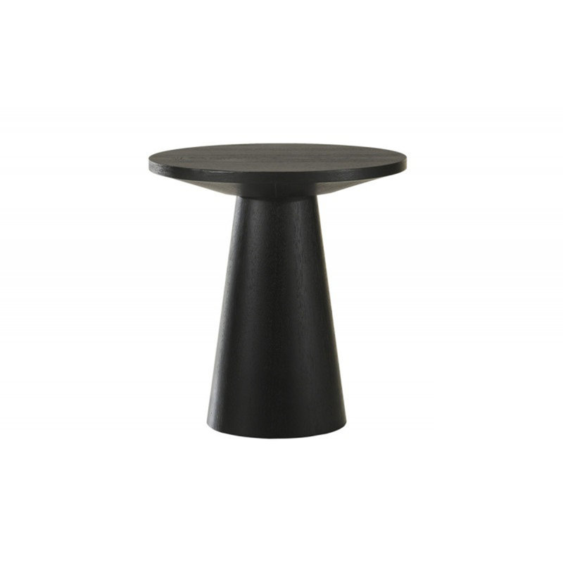 Table basse 20 po. Console de salon moderne avec base piédestal, Noir