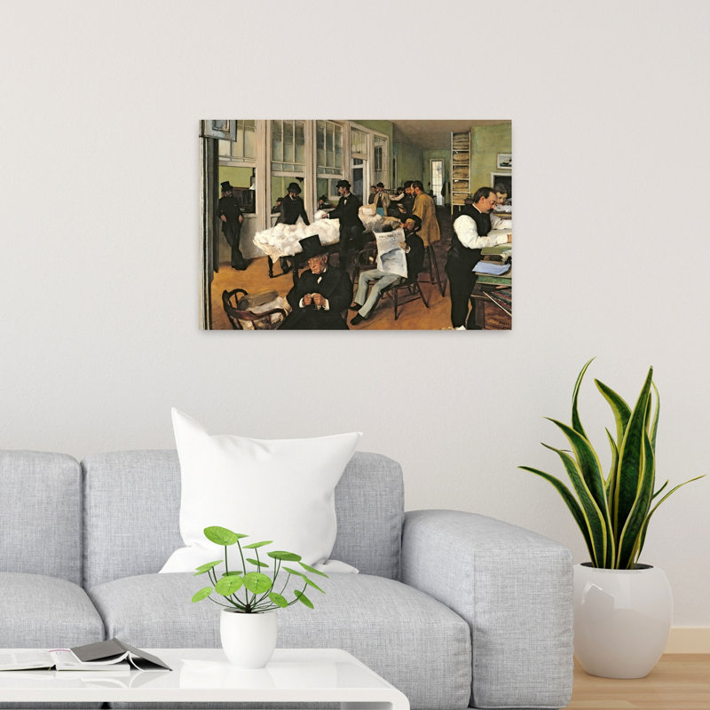 La Bourse du coton, La Nouvelle-Orléans, 1873. Estampe d'art mural contemporain impressionniste., H 24 po x l 36 po