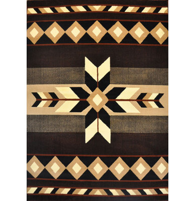 Tapis à inspiration sud-ouest noir Douglas