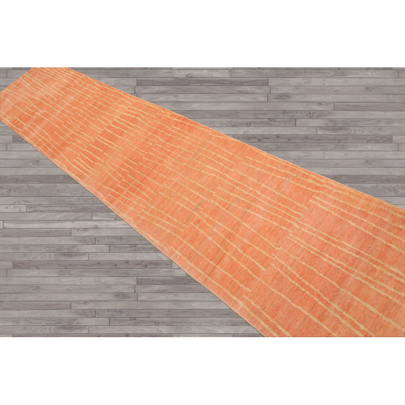 Tapis de couloir tibétain Salmon, Tapis de couloir 2 pi 6 po x 12 pi 1 po