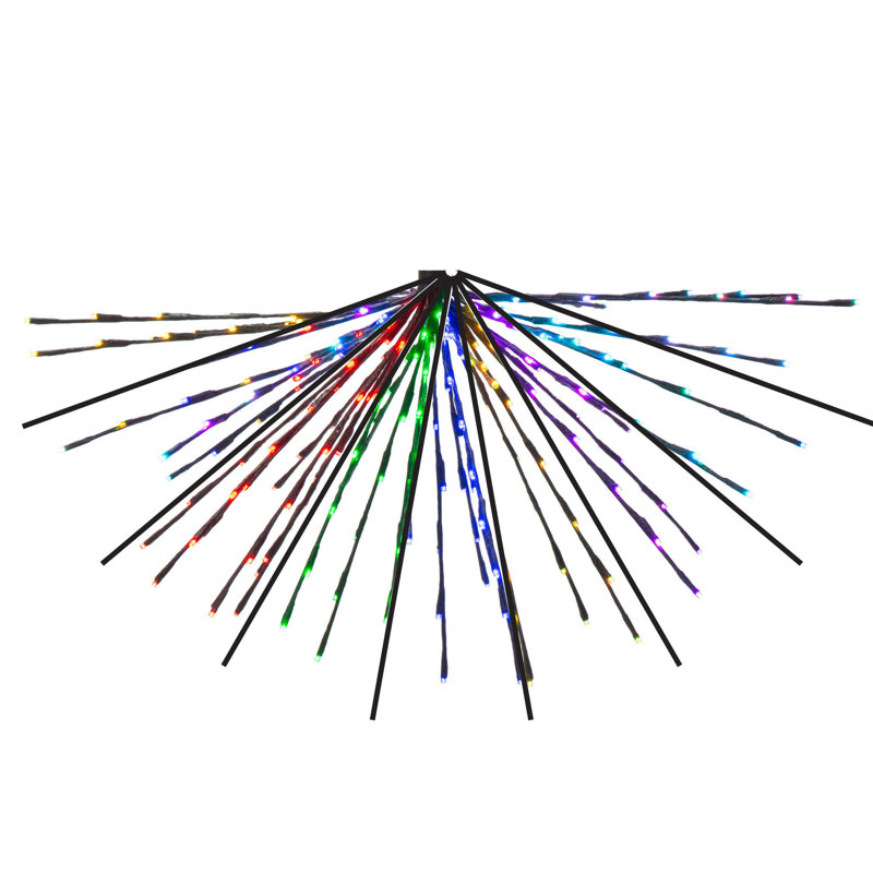  240Lt x 32" Remote Controlled RGB-Warm White Black Starburst with 5mm LED Wide Angle Lights with 13' Lead Wire and 24Volt cUL Memory Power Adapter Plug, Indoor/Outdoor Use. 19.2 Watts, Remote will Control up to 100Watts up to 100' Away.