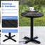 Round Wood Metal Outdoor Side Table , 60cm cm W 60cm cm D