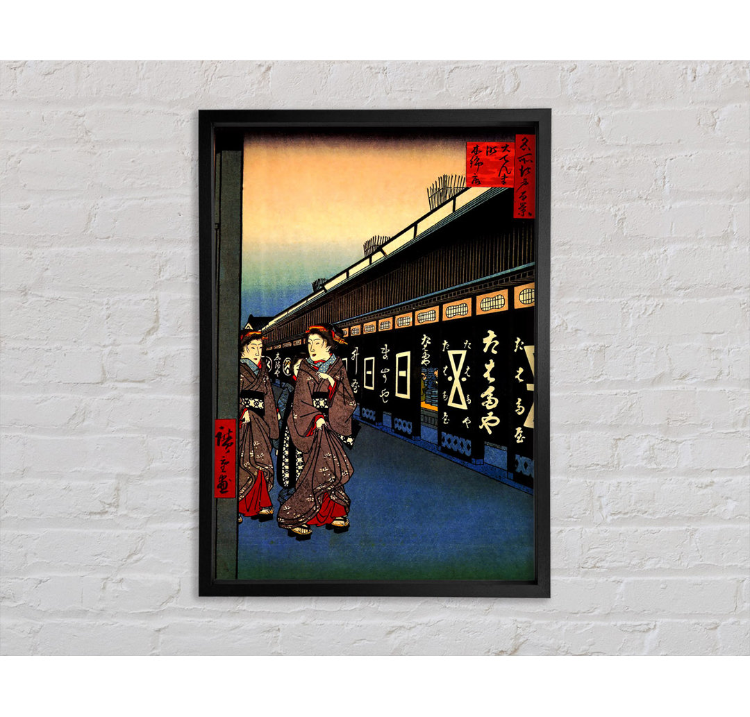 Cotton Goods Lane von Hiroshige - Einzelner Bilderrahmen Kunstdrucke auf Leinwand