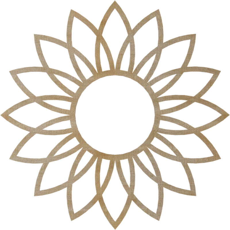 Médaillon de plafond en bois Daisy, H 34 po x l 34 po x P 0,25 po, Noyer blanc