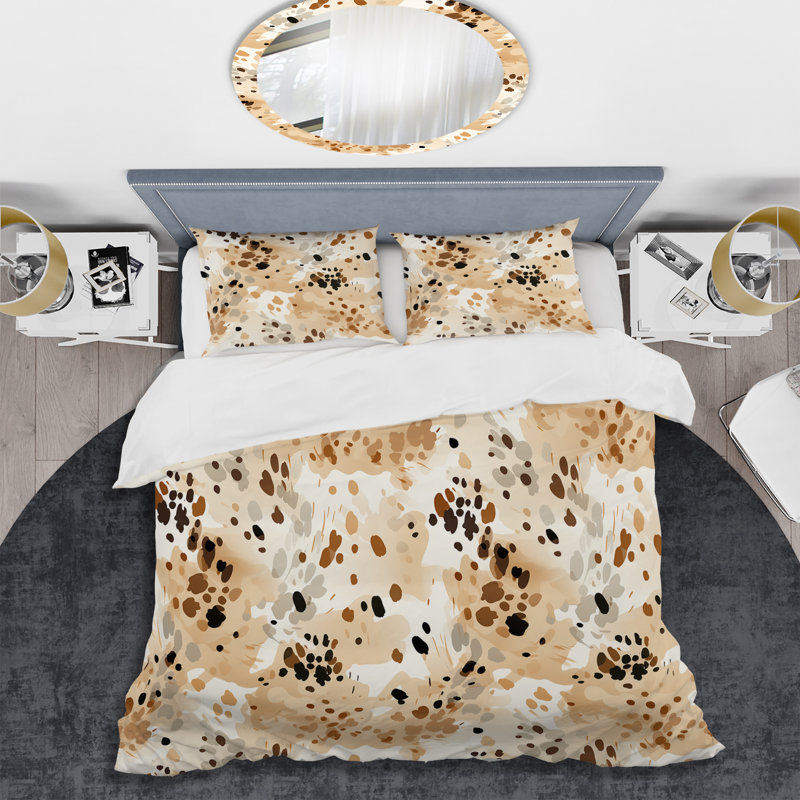 Ensemble de housse de couette à motif de pattes abstraites III, Housse de couette pour grand lit et 2 taies décor
