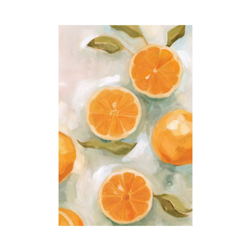 «Fresh Citrus VI» par Emma Scarvey - peinture sur toile tendue, H 26 po x l 18 po x 1,5 po