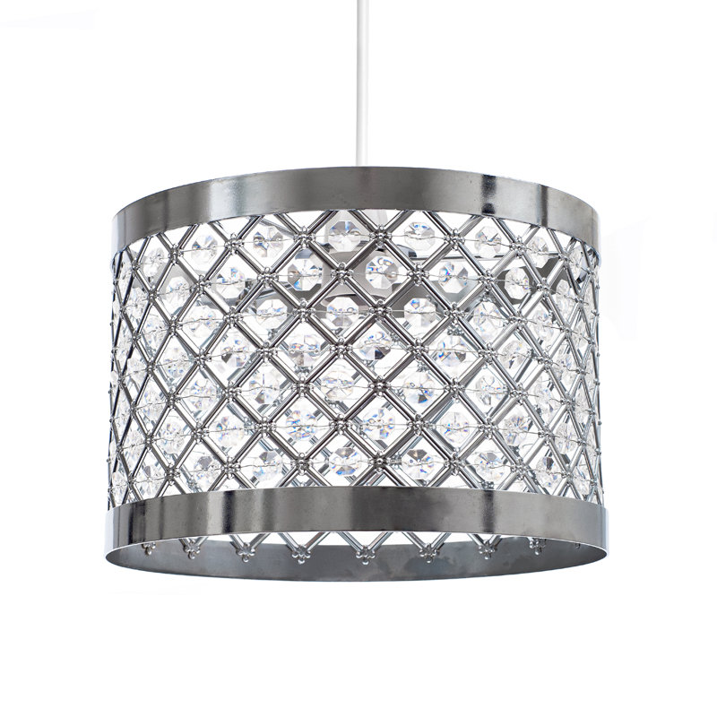 16.5cm H Plastic Drum Pendant Shade ( Screw On ) in Clear