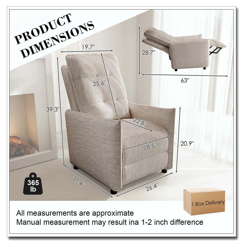 Fauteuil inclinable en chenille, Beige