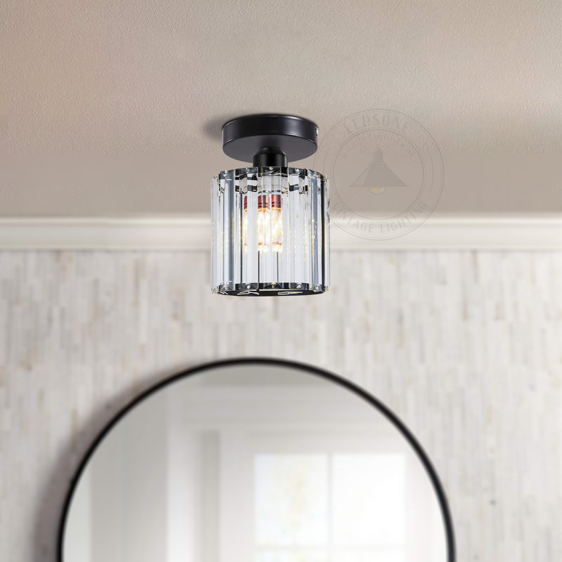 Vallelunga Semi Flush Mount, Black