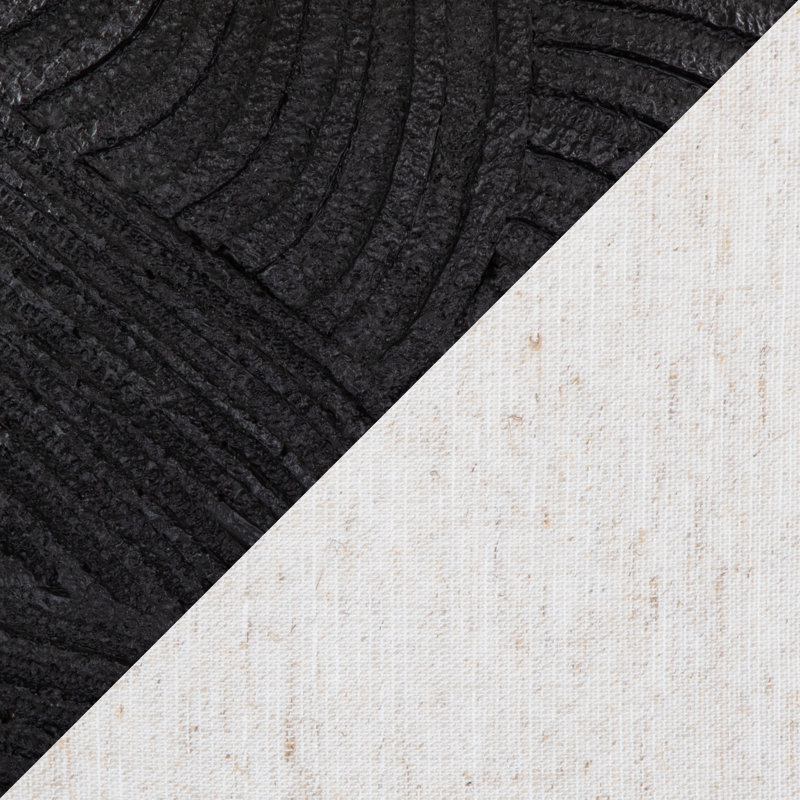 Carole 23" Polyresin Table Lamp Matte Black Polyresin, Modern Brass and Natural Linen Shade