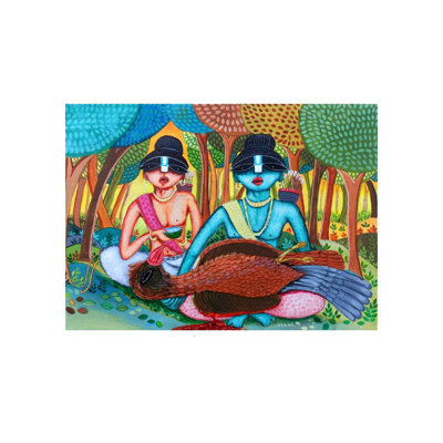 Jatayu With Lord Rama | Acrylic On Paper | By Tuhin Rakshit