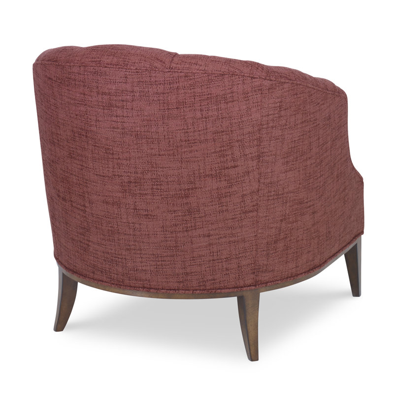 Calvert Barrel Chair, American Walnut, Pewter Small, Filigree Ivory 100% Polyester