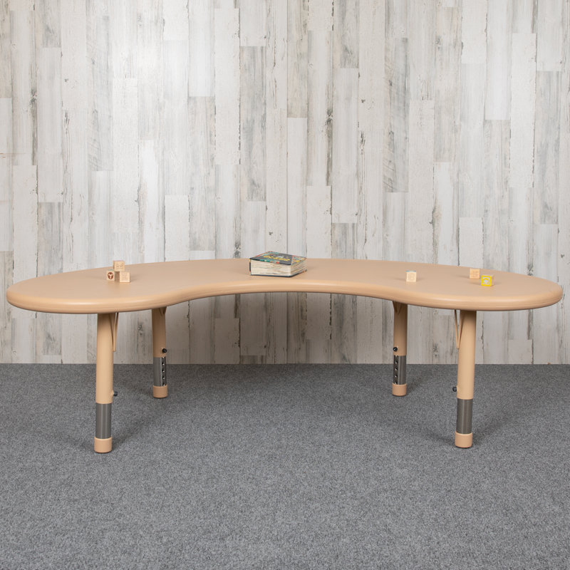 Table d'activité demi-lune en plastique pour enfants, Naturel