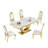 Printed Marble Mdf Top Rectangular Dining Table Marble Top Metal Base Dining Table-99306121-99306118