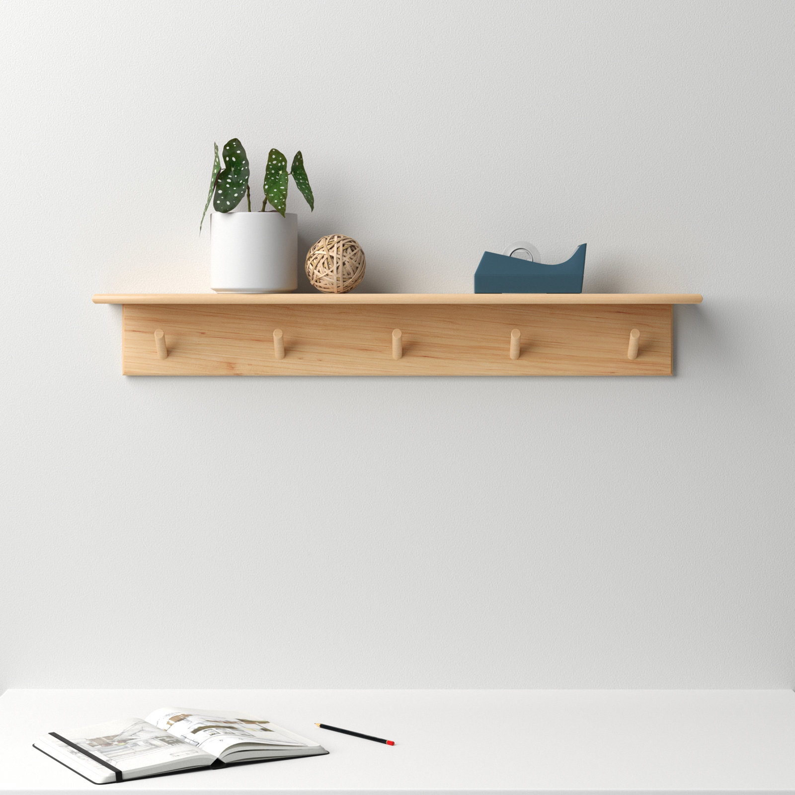 Shea 36" Floating Shelf, Natural
