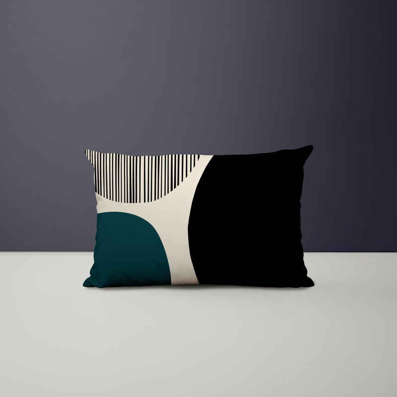 Housse et insert de coussin rectangulaire intérieur / extérieur en polyester / mélange de polyester Chamu, H 14 po x l 20 po