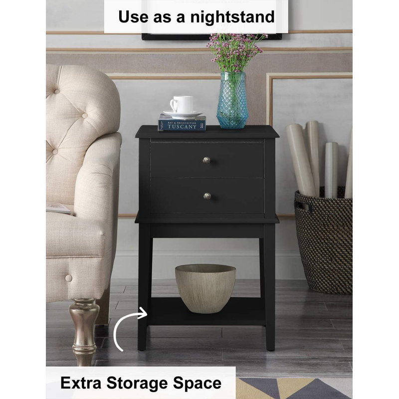 Table de chevet et table basse noires