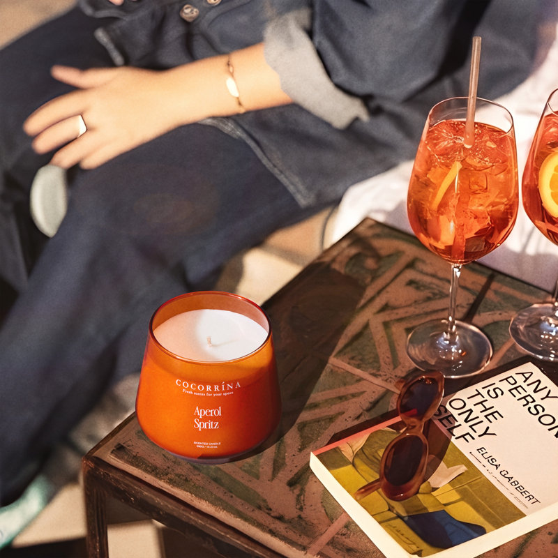 Bougie parfumée Aperol Spirz, bougie en verre 10,23 oz
