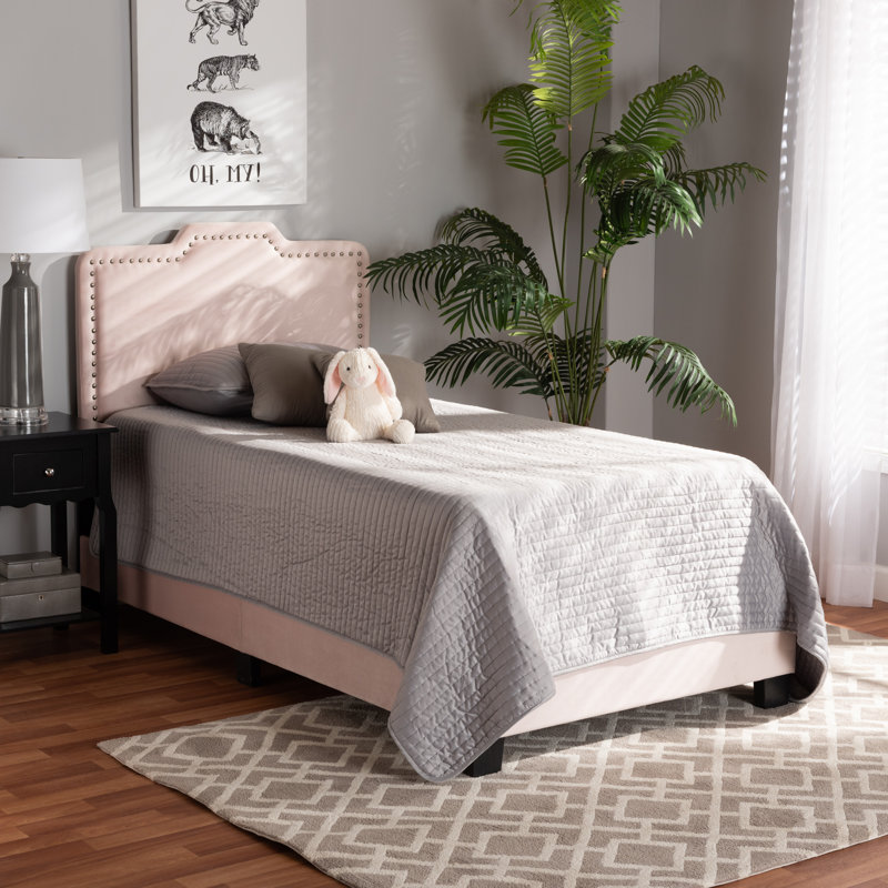 Julianna Upholstered Standard Bed, Light Pink, Twin