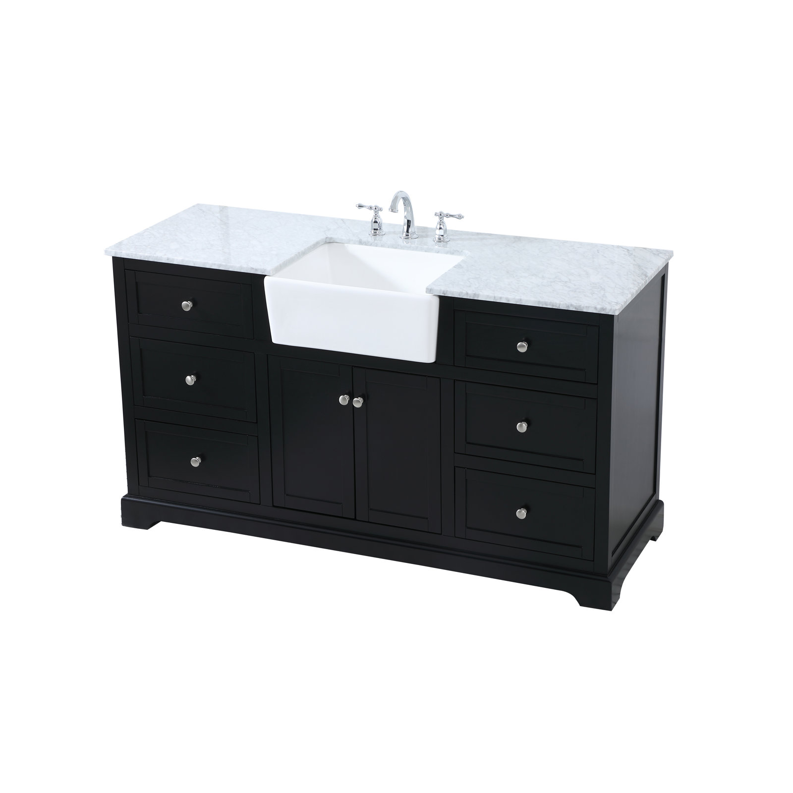 Pardue 60'' Single Bathroom Vanity, Black