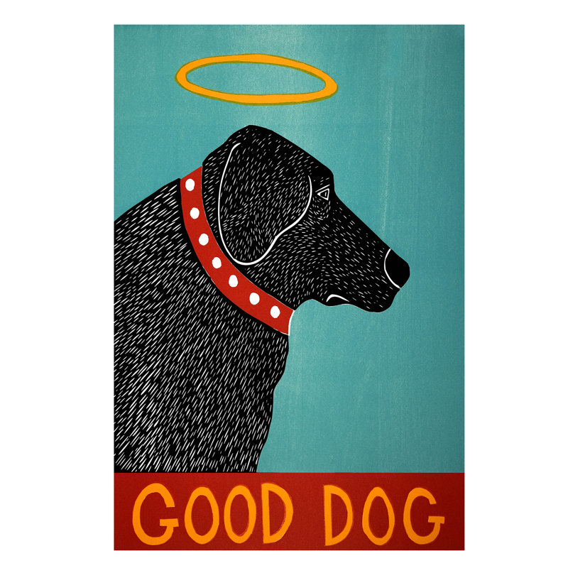Good Dog Black 1 Piece Wrapped Canvas Painting, 101.6 cm H x 66.04 cm W x 1.91 cm D