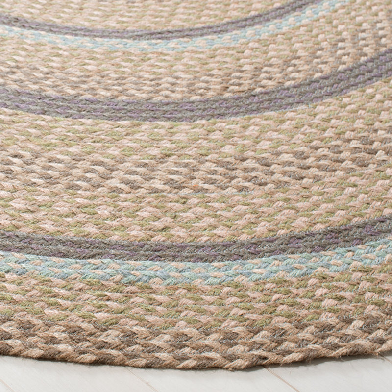 Tapis en jute tissé à la main Lavendale, Oval 6 pi x 9 pi